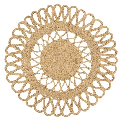 Saro Lifestyle Loopy Table Mats With Jute Design (Set Of 4), Beige 3 Saro Lifestyle Loopy Table Mats With Jute Design (Set Of 4), Beige