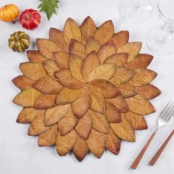 Saro Lifestyle Rustling Fall Leaves Placemat (Set Of 4), 15", Brown -Saro Lifestyle GUEST 6456b969 9e7c 463e 99fb 6e434bcb1582
