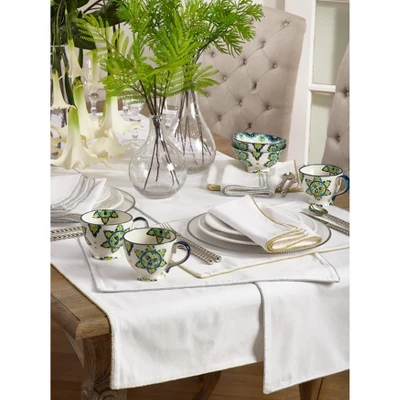 Saro Lifestyle Luana Collection Metallic Trimmed Placemats (Set Of 4) 4 Saro Lifestyle Luana Collection Metallic Trimmed Placemats (Set Of 4) - Image 2