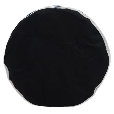 Saro Lifestyle Blue Tropic Outdoor Ottoman, 21"x9" Round, Navy Blue 4 Saro Lifestyle Blue Tropic Outdoor Ottoman, 21"x9" Round, Navy Blue - Image 2