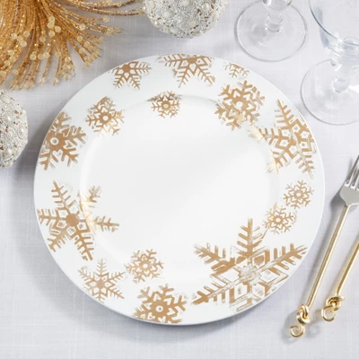 Saro Lifestyle Christmas Snowflake Charger Plate (Set Of 4) 6 Saro Lifestyle Christmas Snowflake Charger Plate (Set Of 4) - Image 4