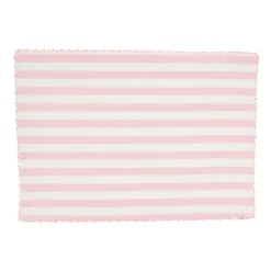 Saro Lifestyle Classic Striped Whipstitch Pom Pom Placemat (Set Of 4) -Saro Lifestyle GUEST 663f08d5 a329 46dc 8eb6 0232e849f203