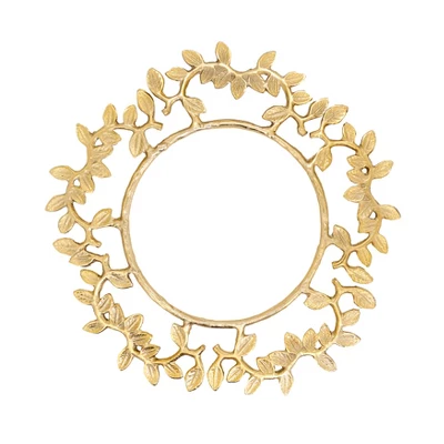 Saro Lifestyle Leaf Border Charger (Set Of 4) 3 Saro Lifestyle Leaf Border Charger (Set Of 4)