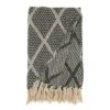 Saro Lifestyle Diamond-Patterned Knit Fringed Throw, Black, 50"x60" -Saro Lifestyle GUEST 67f8a984 f4a6 493a bdb9 1beb48edf884