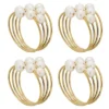 Saro Lifestyle Saro Lifestyle Pearl Design Table Napkin Rings (Set Of 4), Gold, -Saro Lifestyle GUEST 69f95f16 f248 4e57 ba11 2f60a8df8203