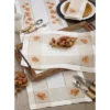 Saro Lifestyle Embroidered Leaf Hemstitch Placemat, 14"x19" Oblong, Ivory (Set Of 4) -Saro Lifestyle GUEST 6a46946e bde8 47c3 8156 05ba011642b1