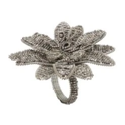 Saro Lifestyle Napkin Rings With Beaded Flower Design (Set Of 4) -Saro Lifestyle GUEST 6b6e7ce6 91aa 4358 a318 63f83b1a189b