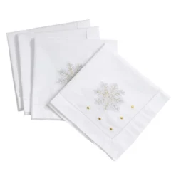 Saro Lifestyle Hemstitched Holiday Napkin, 20" Square, White (Set Of 4) -Saro Lifestyle GUEST 6dd867cd 9cc6 4ae6 8b7e 23dcdf716965