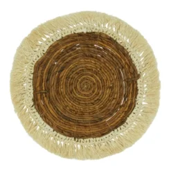 Saro Lifestyle Table Mats With Raffia Abaca Design (Set Of 4), Brown