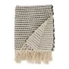50"x60" Woven Warmth Textured Striped With Fringe Throw Blanket - Saro Lifestyle