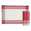 Saro Lifestyle Joyful Holiday Stripe Placemat And Napkin 8 Pcs Set (4 Placemats, 4 Napkins) -Saro Lifestyle GUEST 72965b43 4774 4317 a36d 02cee2dc4bf0