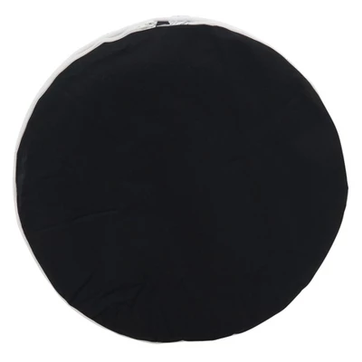 Saro Lifestyle Sketch Leaf Outdoor Ottoman, 21"x9" Round, Black/White 4 Saro Lifestyle Sketch Leaf Outdoor Ottoman, 21"x9" Round, Black/White - Image 2