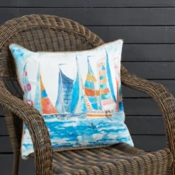 Saro Lifestyle Charming Outdoor Sail Boats Poly Filled Pillow, 20"x20", Multicolored 8 Saro Lifestyle Charming Outdoor Sail Boats Poly Filled Pillow, 20"x20", Multicolored -Saro Lifestyle GUEST 74f62d95 c5fd 4709 b3c4 53cf5994bc88