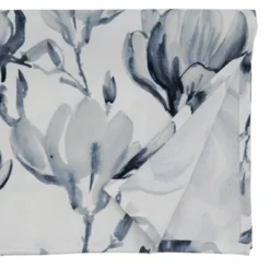 Saro Lifestyle Watercolor Floral Runner, Blue-Grey, 16" X 72"