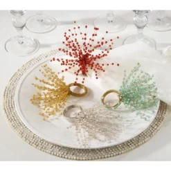 Saro Lifestyle Beaded Burst Spray Napkin Ring (Set Of 4) -Saro Lifestyle GUEST 7595a8eb cedc 469a ab08 d6e7aa994d4a