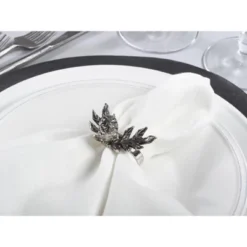 Saro Lifestyle Pine Cone Napkin Ring (Set Of 4), Silver -Saro Lifestyle GUEST 779b3376 62cd 4ce7 b940 2508ea046cba