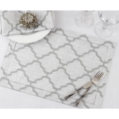 Saro Lifestyle Placemats With Laser-Cut Hemstitch Border (Set Of 4) 5 Saro Lifestyle Placemats With Laser-Cut Hemstitch Border (Set Of 4) - Image 3