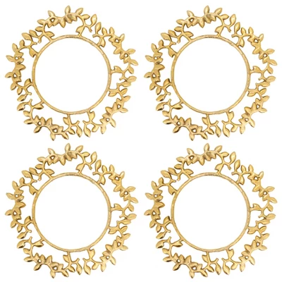 Saro Lifestyle Leaf Border Charger (Set Of 4) 4 Saro Lifestyle Leaf Border Charger (Set Of 4) - Image 2