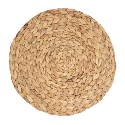 Saro Lifestyle Handwoven Water Hyacinth Placemat (Set Of 4), 15"x15", Beige 7 Saro Lifestyle Handwoven Water Hyacinth Placemat (Set Of 4), 15"x15", Beige - Image 5