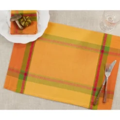 Saro Lifestyle Banded Border Placemat, 14"x20" Oblong, Orange (Set Of 4) 8 Saro Lifestyle Banded Border Placemat, 14"x20" Oblong, Orange (Set Of 4) -Saro Lifestyle GUEST 7b8aee38 022a 4746 bb7f 350628279858