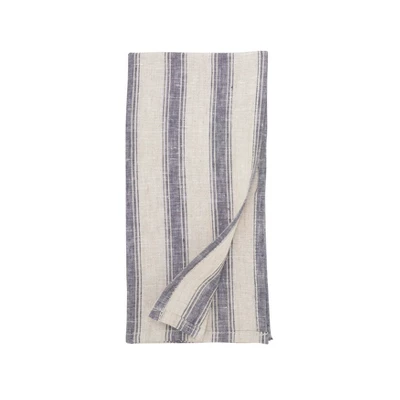 Saro Lifestyle Classic Striped Pure Linen Napkin (Set Of 4), 20"x20", Blue 4 Saro Lifestyle Classic Striped Pure Linen Napkin (Set Of 4), 20"x20", Blue - Image 2