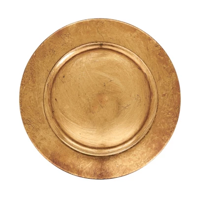 Saro Lifestyle Classic Antique Charger Plate (Set Of 4), 13"x13", Brown 7 Saro Lifestyle Classic Antique Charger Plate (Set Of 4), 13"x13", Brown - Image 5