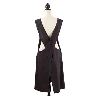 Front Two Pocket Crossback Linen Cooking Apron 35"x28" - Saro Lifestyle: Machine Washable, Kitchen Textile 3 Front Two Pocket Crossback Linen Cooking Apron 35"x28" - Saro Lifestyle: Machine Washable, Kitchen Textile