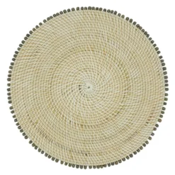 Saro Lifestyle Table Mats With Beaded Edge Design (Set Of 4)