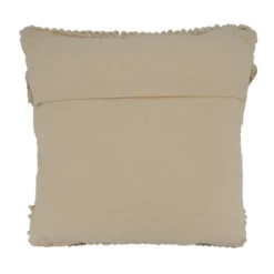 Saro Lifestyle Woven Fringe Decorative Pillow Cover, Natural, 18"