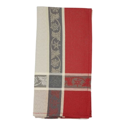 Saro Lifestyle Jacquard Christmas Napkin, 20" Square, Red (Set Of 4) 6 Saro Lifestyle Jacquard Christmas Napkin, 20" Square, Red (Set Of 4) - Image 4