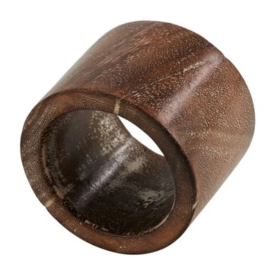 Saro Lifestyle Saro Lifestyle Round Napkin Rings With Wooden Design (Set Of 4), Brown, 6 Saro Lifestyle Saro Lifestyle Round Napkin Rings With Wooden Design (Set Of 4), Brown, - Image 4