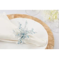 Saro Lifestyle Saro Lifestyle Table Napkin Rings With Beaded Flower Design (Set Of 4) -Saro Lifestyle GUEST 8410ac10 3d72 4924 85ba 8f2bc11e143c