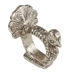 Saro Lifestyle Turkey Napkin Ring, Silver (Set Of 4) -Saro Lifestyle GUEST 85374bdf 1fef 4356 a126 f62b1069c03a