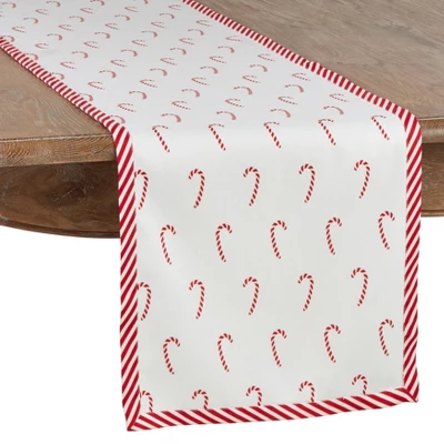 Saro Lifestyle Christmas Table Runner With Candy Cane Border 5 Saro Lifestyle Christmas Table Runner With Candy Cane Border - Image 3