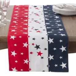 Saro Lifestyle Cotton Table Runner With Star Spangled Design -Saro Lifestyle GUEST 877dd343 3e5b 4d35 aa4f ec0bac782114