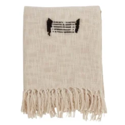 50"x60" Cotton Throw Blanket With Fringed Lines - Saro Lifestyle -Saro Lifestyle GUEST 8840cc5c 85c5 43d6 b3f5 22292ab66701