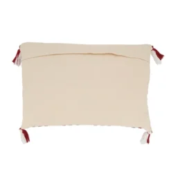 Saro Lifestyle Tasseled Plaid Outdoor Poly Filled Throw Pillow