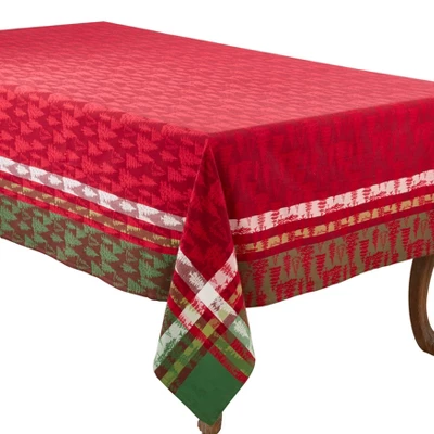 Saro Lifestyle Classic Plaid Christmas Tree Design Holiday Cotton Table Topper Tablecloth 6 Saro Lifestyle Classic Plaid Christmas Tree Design Holiday Cotton Table Topper Tablecloth - Image 4