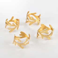 Saro Lifestyle Table Napkin Rings With Vine Leaf Design (Set Of 4) -Saro Lifestyle GUEST 899428a5 dd3a 463b 8e7a fd6802369fde