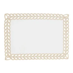 Saro Lifestyle Braided Bliss Border Placemat (Set Of 4), Gold, 14"x20" -Saro Lifestyle GUEST 8bb0fb94 658a 492c b612 7a84b49d03a2