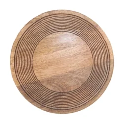Saro Lifestyle Handcrafted Wooden Charger Plate (Set Of 4), 13"x13", Beige -Saro Lifestyle GUEST 8be18783 72e5 41fd 985f f55d8da08e77