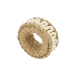 Saro Lifestyle Rope Design Napkin Ring (Set Of 4), Beige, Set Of 4 -Saro Lifestyle GUEST 8cb3c3bb 6b12 4ba8 a86e 57ad31904dd3