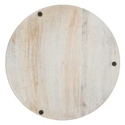 Saro Lifestyle Ribbed Wooden Charger, 13" Ø Round, Natural (Set Of 4)