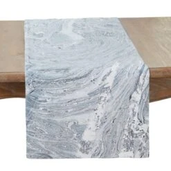 Saro Lifestyle Ink Spill Delight Table Runner, Blue, 16"x72" -Saro Lifestyle GUEST 8e1311c0 a921 4a6d 9b4c 0c85784918ca