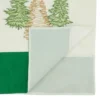 Saro Lifestyle Table Runner With Embroidered Christmas Trees Design, Green, 16" X 72"
