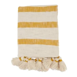 50"x60" Luxe Striped Tassel Throw Blanket - Saro Lifestyle -Saro Lifestyle GUEST 8f87ad60 e82d 4952 8d6a 341e3c2af6a3
