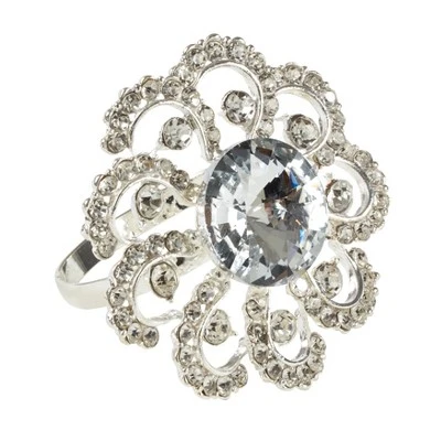 Saro Lifestyle Stylish Napkin Rings With Jeweled Stone Design (Set Of 4) 8 Saro Lifestyle Stylish Napkin Rings With Jeweled Stone Design (Set Of 4) - Image 6