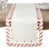 Saro Lifestyle Candy Cane Stripe Border Christmas Holiday Table Runner