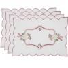 Saro Lifestyle Embroidered Christmas Placemat, 14"x20" Oblong, Ivory (Set Of 4) -Saro Lifestyle GUEST 908ea836 e09b 43d2 be13 bb13d07f6d39