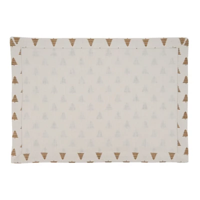 Saro Lifestyle Christmas Trees Placemat, 14"x20" Oblong, Gold (Set Of 4) 3 Saro Lifestyle Christmas Trees Placemat, 14"x20" Oblong, Gold (Set Of 4)
